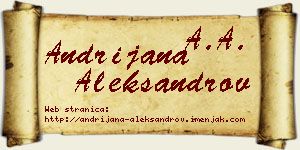 Andrijana Aleksandrov vizit kartica